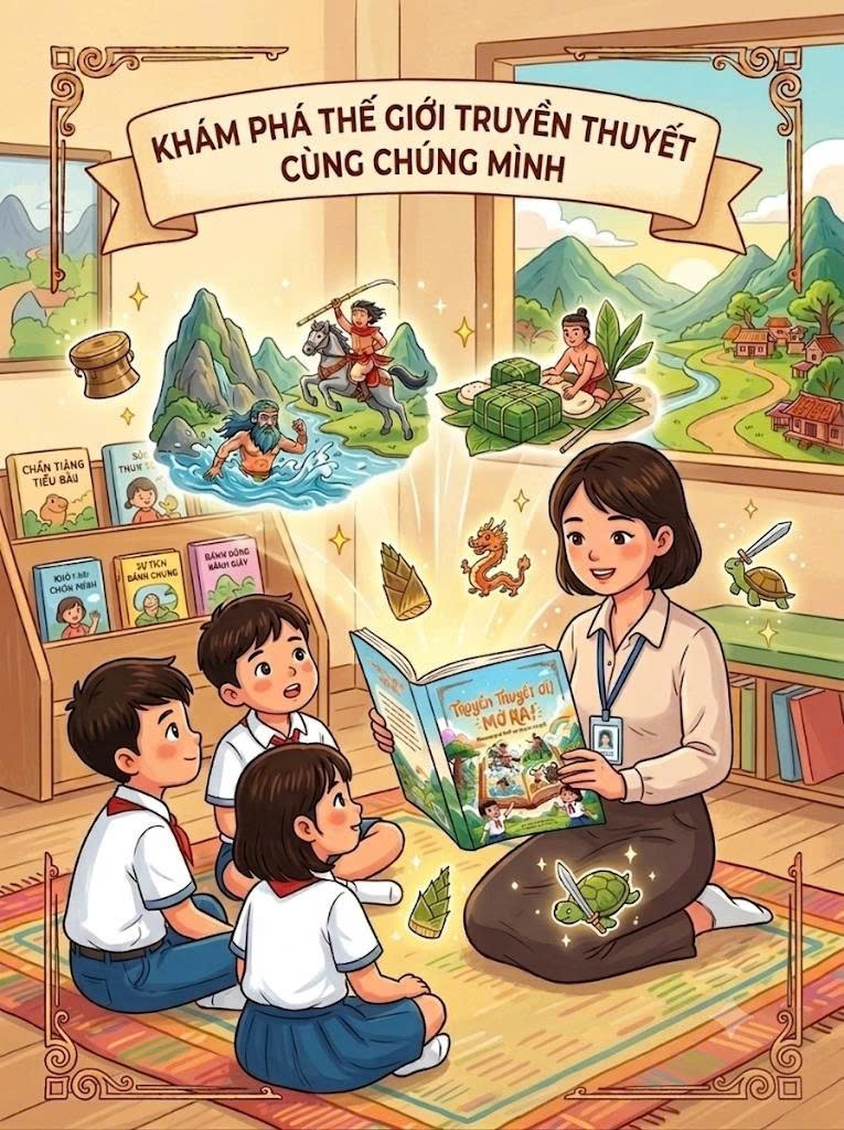 Học sinh thuyết trình dự án Sơn Tinh Thủy Tinh
